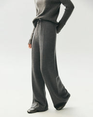 Merino Wool Straight Leg Knit Trousers