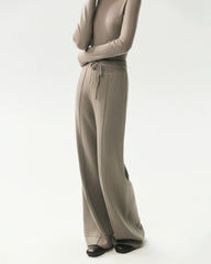 Merino Wool Straight Leg Knit Trousers