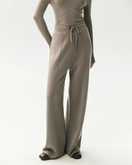 Merino Wool Straight Leg Knit Trousers