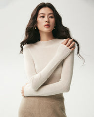 100% Merino Wool Mock Neck Top
