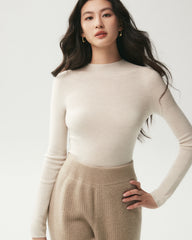 100% Merino Wool Mock Neck Top