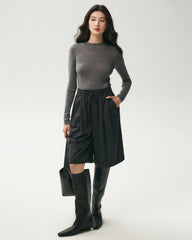 100% Merino Wool Mock Neck Top