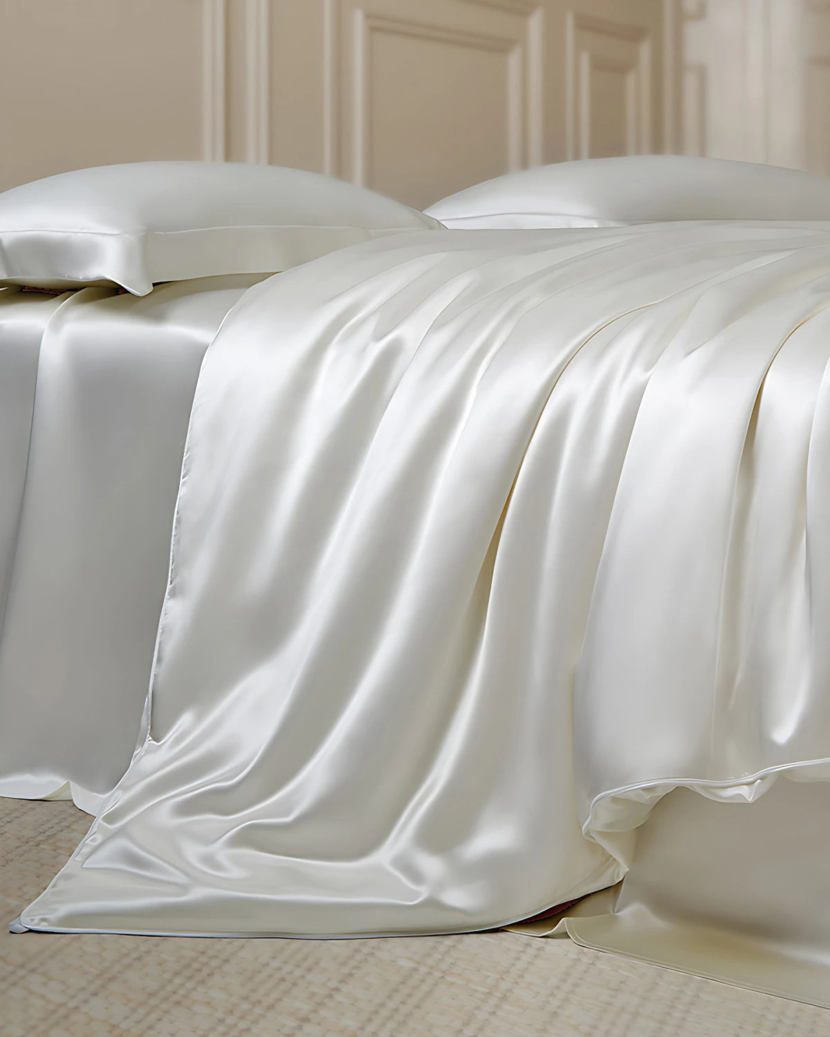 Mulberry Silk Comforter with Silk Shell, White
