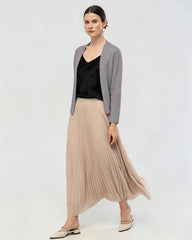 Washable Silk Jersey Draped Cardigan