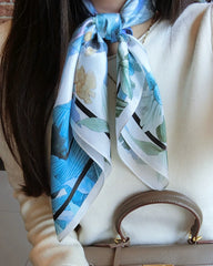Watercolor Print Lily Silk Scarf