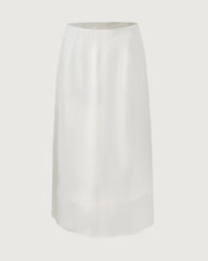 Silk Chiffon Straight Skirt with Back Slit