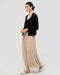 Washable Silk Jersey Draped Cardigan