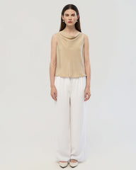 22 Momme Silk Cowl Neck Sleeveless Top