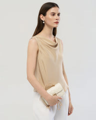 22 Momme Silk Cowl Neck Sleeveless Top