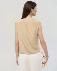 22 Momme Silk Cowl Neck Sleeveless Top