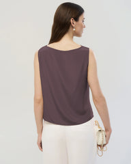 22 Momme Silk Cowl Neck Sleeveless Top