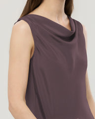 22 Momme Silk Cowl Neck Sleeveless Top