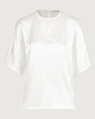 22 Momme Oversized Silk Crew Neck Half Sleeve Shirt