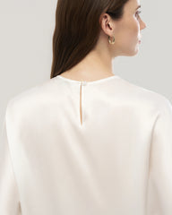 22 Momme Oversized Silk Crew Neck Half Sleeve Shirt