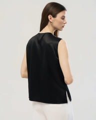 22 Momme Silk Split Neck Sleeveless Tank Top