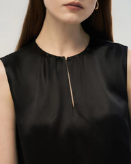 22 Momme Silk Split Neck Sleeveless Tank Top