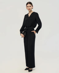 22 Momme Silk Shirt and Straight Pants Set