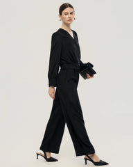 22 Momme Silk Shirt and Straight Pants Set