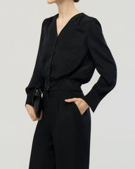 22 Momme Silk Shirt and Straight Pants Set