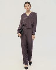 22 Momme Silk Shirt and Straight Pants Set