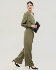 22 Momme Silk Shirt and Straight Pants Set