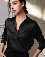 22 Momme Silk Long Sleeve Shirt for Women