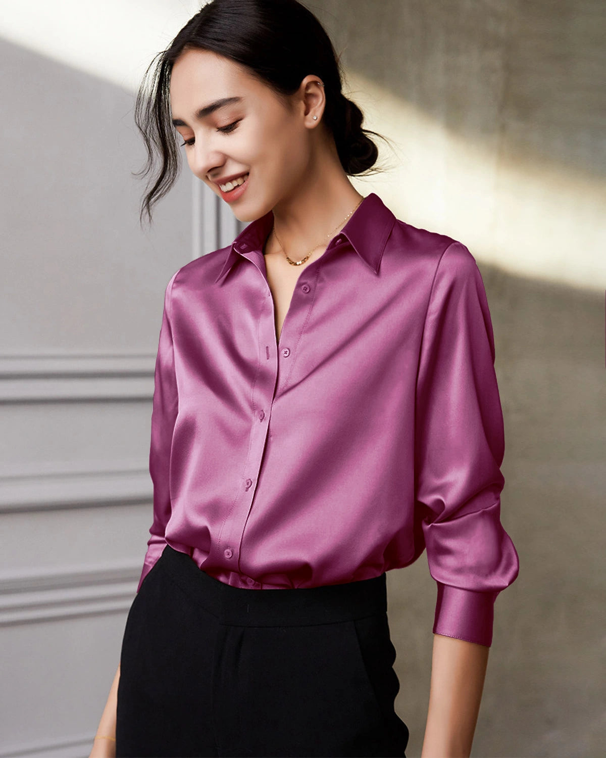 22 Momme Silk Long Sleeve Shirt for Women