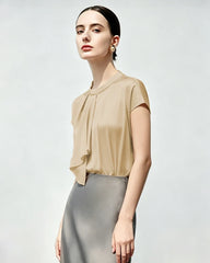 22 Momme Silk Draped Blouse
