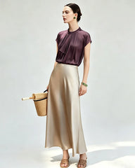 22 Momme Silk Draped Blouse