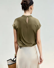 22 Momme Silk Draped Blouse