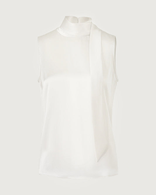 22 Momme Silk Mock Neck Sleeveless Tank Top