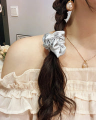 3.5 CM Midi Silk Scrunchies, Grey