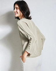 30mm Loose Long Sleeve Pullover Silk Blouse