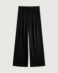 30 Momme Silk Pleated Straight Leg Trousers