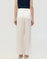 30 Momme Silk Pleated Straight Leg Trousers