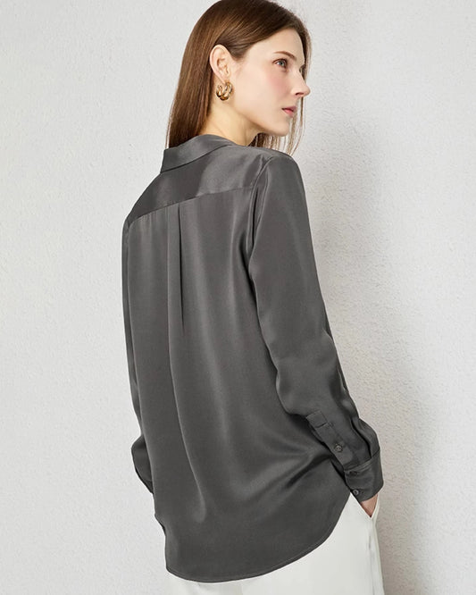 30 Momme Classic Concealed Silk Blouse