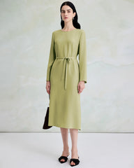 30 Momme Luxury Silk Long Sleeve Midi Dress