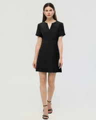 40 Momme Silk A Line Short Sleeve Dress