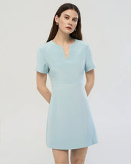 40 Momme Silk A Line Short Sleeve Dress