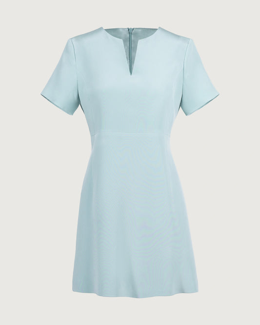 40 Momme Silk A Line Short Sleeve Dress