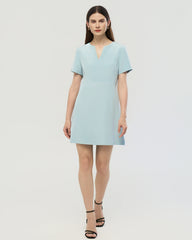 40 Momme Silk A Line Short Sleeve Dress