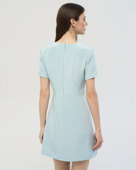 40 Momme Silk A Line Short Sleeve Dress