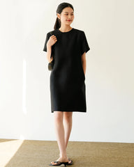 37 Momme Silk and Wool Midi Dress