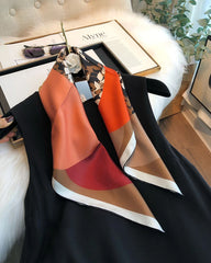 Leaf Shadow Geometric Silk Scarf