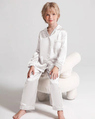 Boys Long Sleeve Silk Pajamas Set