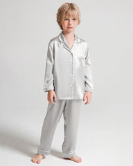 Boys Long Sleeve Silk Pajamas Set