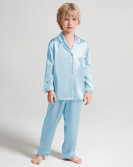 Boys Long Sleeve Silk Pajamas Set