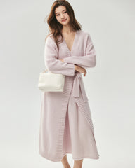 Cashmere Silk Belted Wrap Cardigan