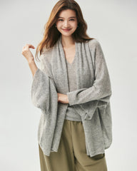 Cashmere Silk Relaxed Wide Sleeve Cardigan