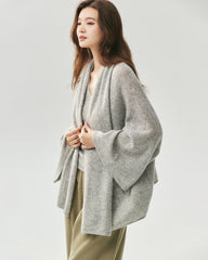 Cashmere Silk Relaxed Wide Sleeve Cardigan